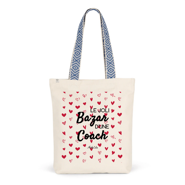 Tote Bag Premium - Le joli Bazar d'une Coach - 2 Coloris - Durable - Cadeau Personnalisable - Cadeaux-Positifs.com -Unique-Bleu-