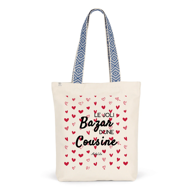 Cadeau anniversaire : Tote Bag Premium - Le joli Bazar d'une Cousine - 2 Coloris - Durable - Cadeau Personnalisable - Cadeaux-Positifs.com -Unique-Bleu-