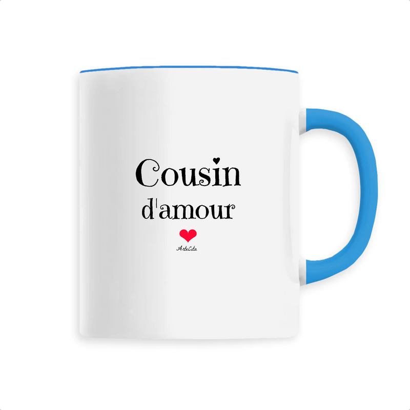 Cadeau anniversaire : Mug - Cousin d'amour - 6 Coloris - Cadeau Original & Tendre - Cadeau Personnalisable - Cadeaux-Positifs.com -Unique-Bleu-