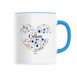 Mug - Célian (Coeur) - 6 Coloris - Cadeau Unique & Tendre - Cadeau Personnalisable - Cadeaux-Positifs.com -Unique-Bleu-