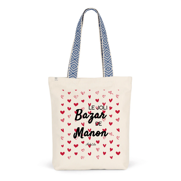 Tote Bag Premium - Le joli Bazar de Manon - 2 Coloris - Durable - Cadeau Personnalisable - Cadeaux-Positifs.com -Unique-Bleu-