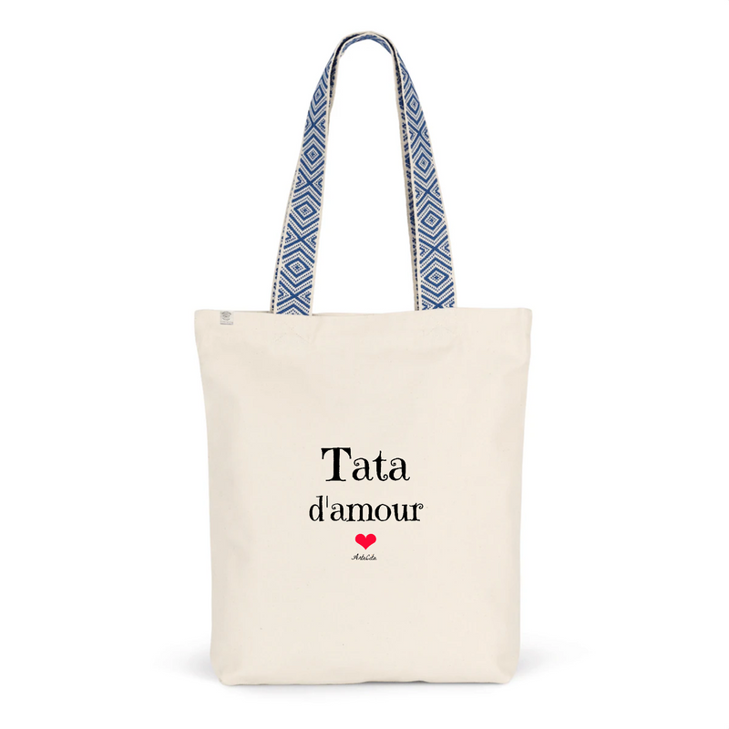 Cadeau anniversaire : Tote Bag Premium - Tata d'amour - 2 Coloris - Cadeau Durable - Cadeau Personnalisable - Cadeaux-Positifs.com -Unique-Bleu-