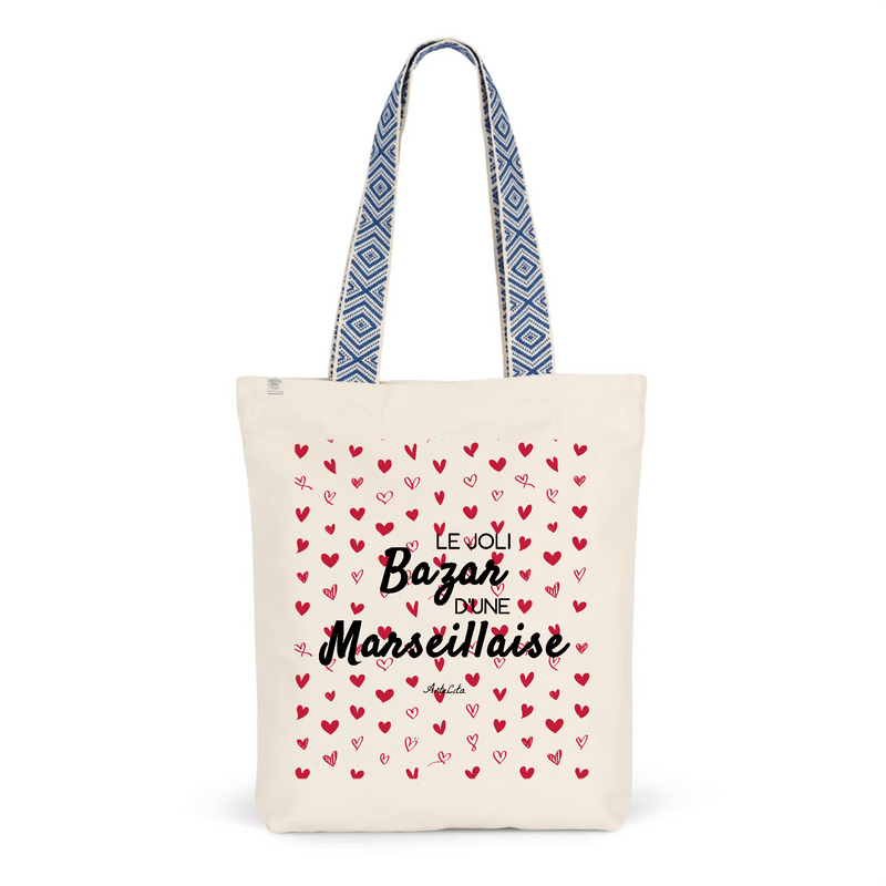 Cadeau anniversaire : Tote Bag Premium - Le joli Bazar d'une Marseillaise - 2 Coloris - Durable - Cadeau Personnalisable - Cadeaux-Positifs.com -Unique-Bleu-