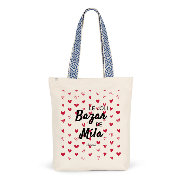 Tote Bag Premium - Le joli Bazar de Mila - 2 Coloris - Cadeau Durable - Cadeau Personnalisable - Cadeaux-Positifs.com -Unique-Bleu-