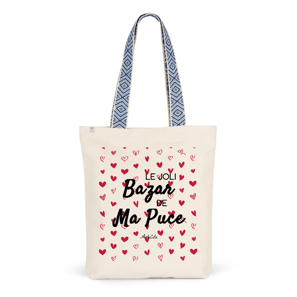 Tote Bag Premium - Le joli Bazar de Ma Puce - 2 Coloris - Cadeau Durable - Cadeau Personnalisable - Cadeaux-Positifs.com -Unique-Bleu-