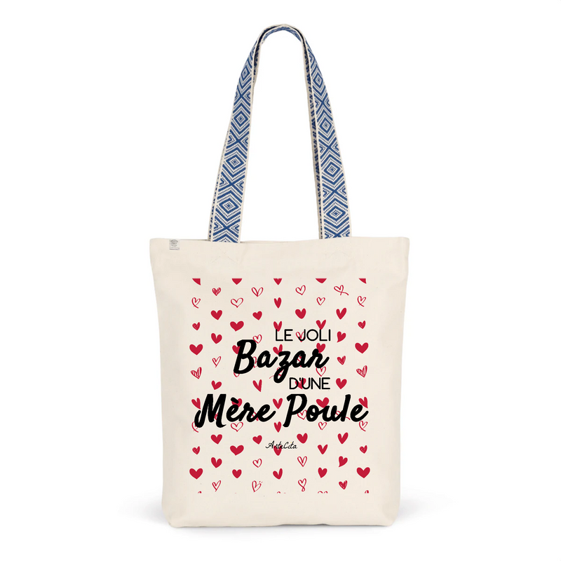 Cadeau anniversaire : Tote Bag Premium - Le joli Bazar d'une Mère Poule - 2 Coloris - Durable - Cadeau Personnalisable - Cadeaux-Positifs.com -Unique-Bleu-