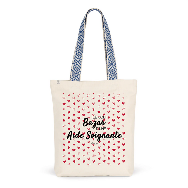 Tote Bag Premium - Le joli Bazar d'une Aide Soignante - 2 Coloris - Durable - Cadeau Personnalisable - Cadeaux-Positifs.com -Unique-Bleu-