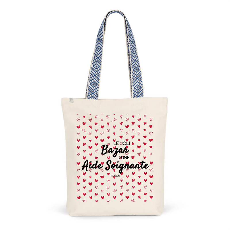 Cadeau anniversaire : Tote Bag Premium - Le joli Bazar d'une Aide Soignante - 2 Coloris - Durable - Cadeau Personnalisable - Cadeaux-Positifs.com -Unique-Bleu-