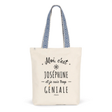 Tote Bag Premium - Joséphine est trop Géniale - 2 Coloris - Durable - Cadeau Personnalisable - Cadeaux-Positifs.com -Unique-Bleu-