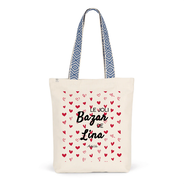 Tote Bag Premium - Le joli Bazar de Lina - 2 Coloris - Durable - Cadeau Personnalisable - Cadeaux-Positifs.com -Unique-Bleu-