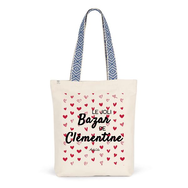 Tote Bag Premium - Le joli Bazar de Clémentine - 2 Coloris - Durable - Cadeau Personnalisable - Cadeaux-Positifs.com -Unique-Bleu-