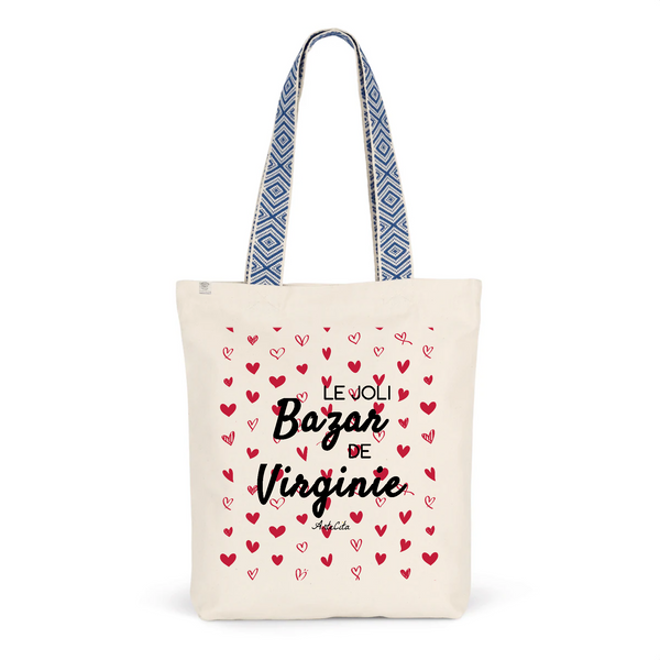 Tote Bag Premium - Le joli Bazar de Virginie - 2 Coloris - Durable - Cadeau Personnalisable - Cadeaux-Positifs.com -Unique-Bleu-