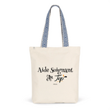 Tote Bag Premium - Aide Soignant au Top - 2 Coloris - Cadeau Durable - Cadeau Personnalisable - Cadeaux-Positifs.com -Unique-Bleu-