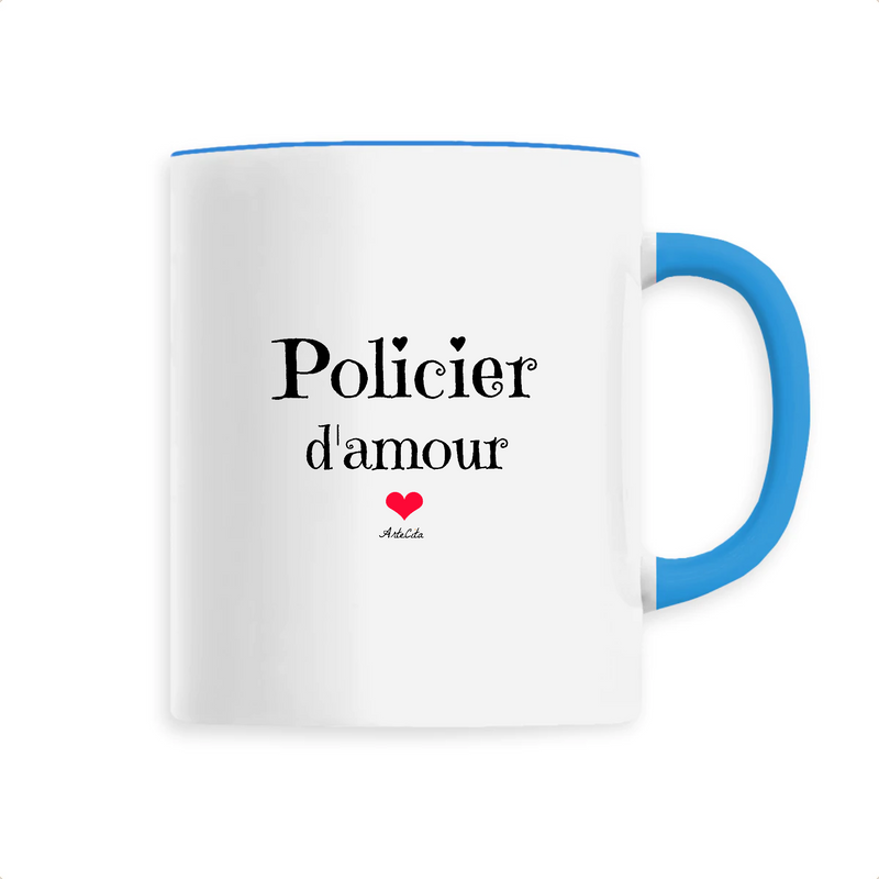 Cadeau anniversaire : Mug - Policier d'amour - 6 Coloris - Cadeau Original & Unique - Cadeau Personnalisable - Cadeaux-Positifs.com -Unique-Bleu-