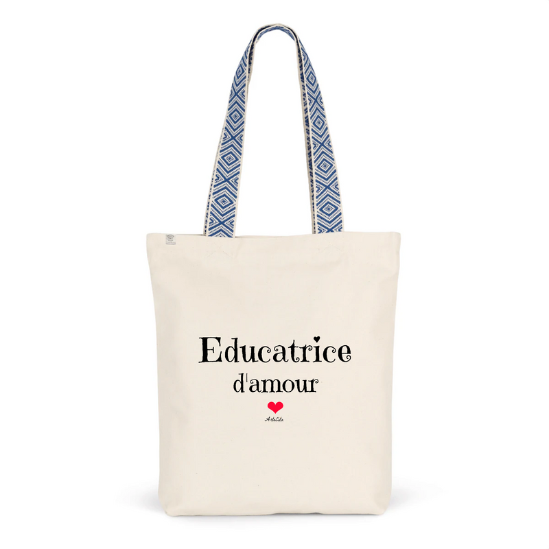 Cadeau anniversaire : Tote Bag Premium - Educatrice d'amour - 2 Coloris - Cadeau Durable - Cadeau Personnalisable - Cadeaux-Positifs.com -Unique-Bleu-
