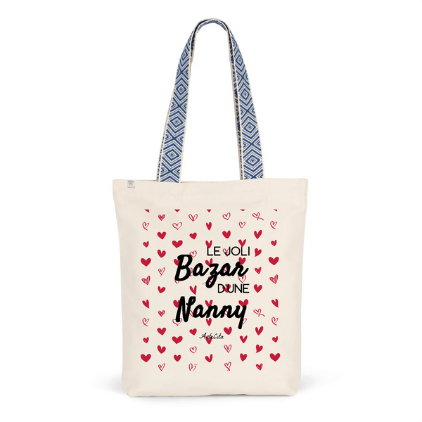 Tote Bag Premium - Le joli Bazar d'une Nanny - 2 Coloris - Durable - Cadeau Personnalisable - Cadeaux-Positifs.com -Unique-Bleu-
