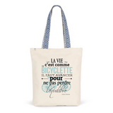 Tote Bag Premium - Citation Albert Einstein - 2 Coloris - Durable - Cadeau Personnalisable - Cadeaux-Positifs.com -Unique-Bleu-