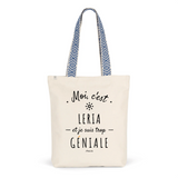 Tote Bag Premium - Leria est trop Géniale - 2 Coloris - Cadeau Durable - Cadeau Personnalisable - Cadeaux-Positifs.com -Unique-Bleu-
