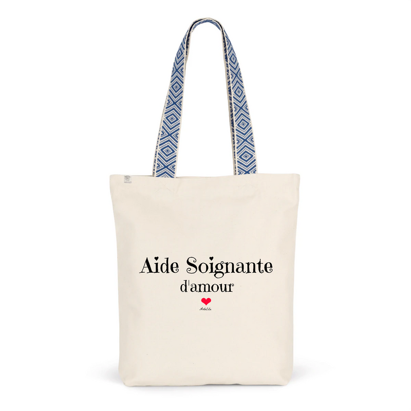 Cadeau anniversaire : Tote Bag Premium - Aide Soignante d'amour - 2 Coloris - Cadeau Durable - Cadeau Personnalisable - Cadeaux-Positifs.com -Unique-Bleu-