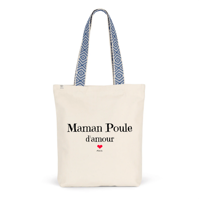 Cadeau anniversaire : Tote Bag Premium - Maman Poule d'amour - 2 Coloris - Cadeau Durable - Cadeau Personnalisable - Cadeaux-Positifs.com -Unique-Bleu-
