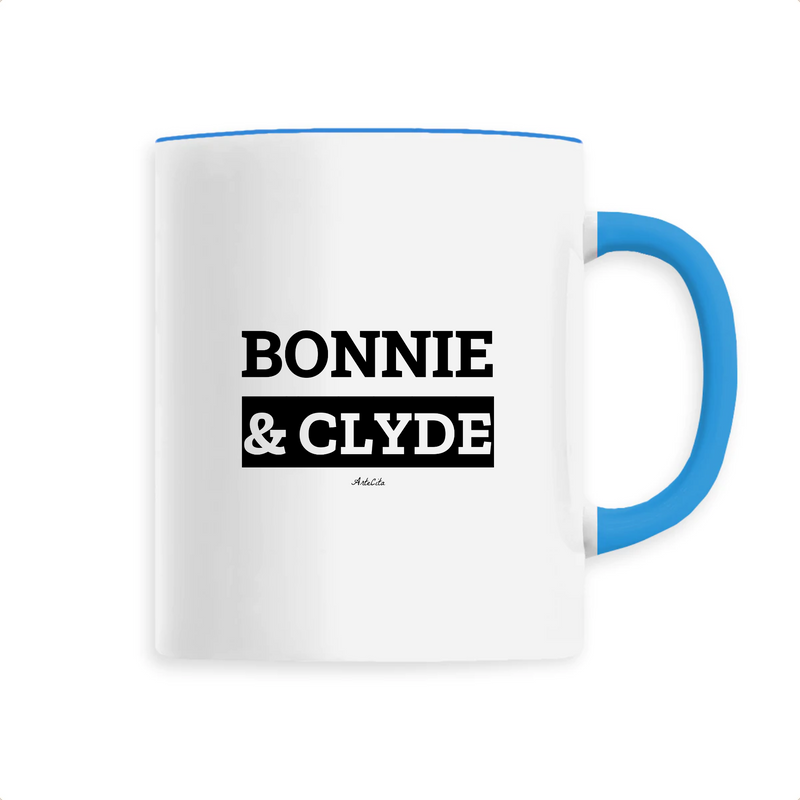 Cadeau anniversaire : Mug - Bonnie & Clyde - 6 Coloris - Cadeau Original & Mythique - Cadeau Personnalisable - Cadeaux-Positifs.com -Unique-Bleu-
