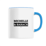 Mug - Michelle & Barack - 6 Coloris - Cadeau Original & Mythique - Cadeau Personnalisable - Cadeaux-Positifs.com -Unique-Bleu-