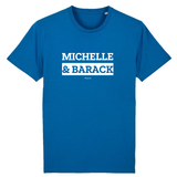 T-Shirt Premium - Michelle & Barack - Coton Bio - 12 Coloris - Mythique - Cadeau Personnalisable - Cadeaux-Positifs.com -XS-Bleu-