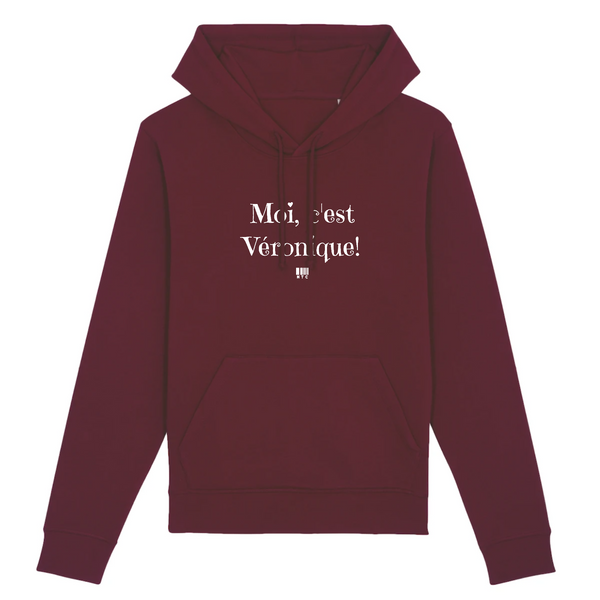 Sweat à Capuche - Moi c'est Véronique - Coton Bio - Cadeau Original - Cadeau Personnalisable - Cadeaux-Positifs.com -XS-Bordeaux-