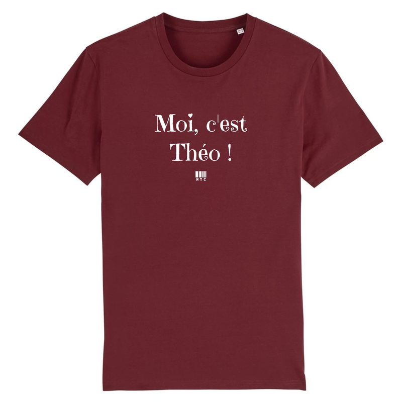 Cadeau anniversaire : T-Shirt - Moi c'est Théo - Coton Bio - 7 Coloris - Cadeau Original - Cadeau Personnalisable - Cadeaux-Positifs.com -XS-Bordeaux-