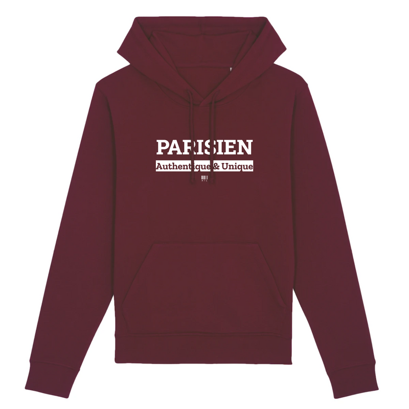 Cadeau anniversaire : Sweat à Capuche - Parisien - Coton Bio - 5 Coloris - Cadeau Original - Cadeau Personnalisable - Cadeaux-Positifs.com -XS-Bordeaux-