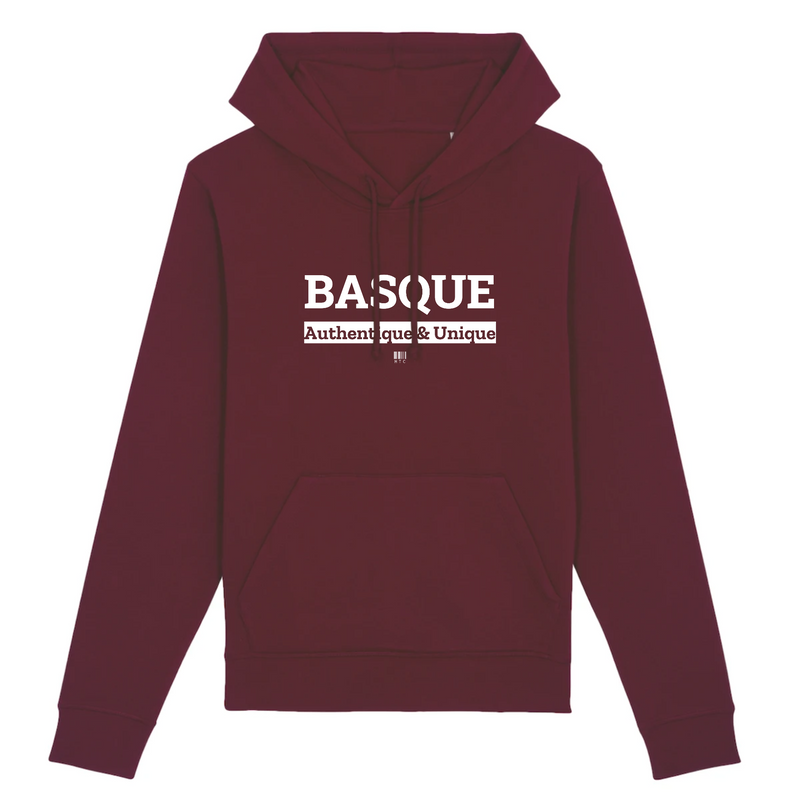 Cadeau anniversaire : Sweat à Capuche - Basque - Coton Bio - 5 Coloris - Cadeau Original - Cadeau Personnalisable - Cadeaux-Positifs.com -XS-Bordeaux-