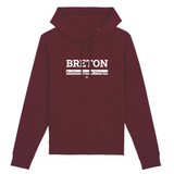 Sweat à Capuche - Breton - Coton Bio - 5 Coloris - Cadeau Original - Cadeau Personnalisable - Cadeaux-Positifs.com -XS-Bordeaux-