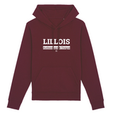 Sweat à Capuche - Lillois - Coton Bio - 5 Coloris - Cadeau Original - Cadeau Personnalisable - Cadeaux-Positifs.com -XS-Bordeaux-