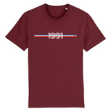T-Shirt - Année 1991 - Coton Bio - 7 Coloris - Cadeau Original - Cadeau Personnalisable - Cadeaux-Positifs.com -XS-Bordeaux-