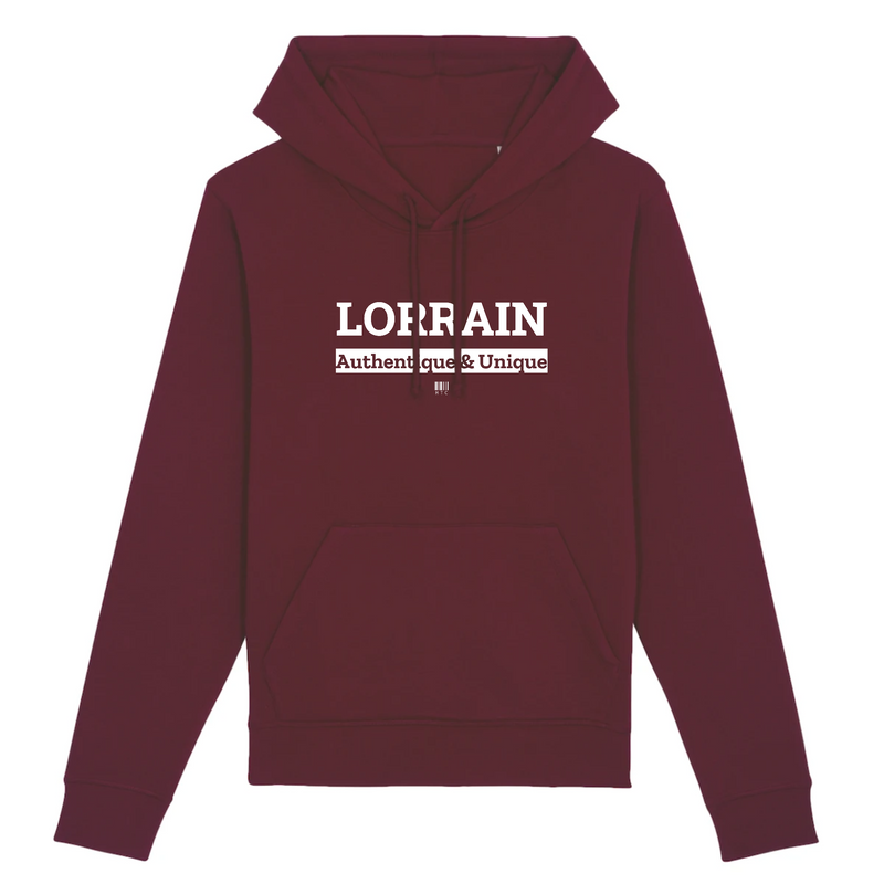 Cadeau anniversaire : Sweat à Capuche - Lorrain - Coton Bio - 5 Coloris - Cadeau Original - Cadeau Personnalisable - Cadeaux-Positifs.com -XS-Bordeaux-