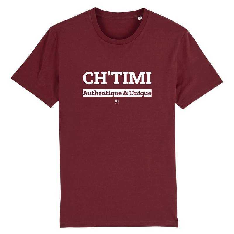 Cadeau anniversaire : T-Shirt - Ch'timi - Unisexe - Coton Bio - 7 Coloris - Cadeau Original - Cadeau Personnalisable - Cadeaux-Positifs.com -XS-Bordeaux-