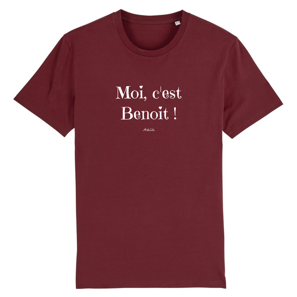 T-Shirt - Moi c'est Benoit - Coton Bio - 7 Coloris - Cadeau Original - Cadeau Personnalisable - Cadeaux-Positifs.com -XS-Bordeaux-