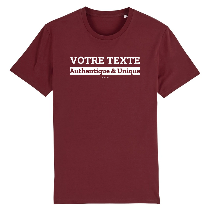 Cadeau anniversaire : T-shirt Premium à Personnaliser - XXX Authentique & Unique - 12 Coloris - Cadeau Personnalisable - Cadeau Personnalisable - Cadeaux-Positifs.com -XS-Bordeaux-