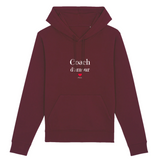 Sweat à Capuche - Coach d'amour - Coton Bio - 5 Coloris - Original - Cadeau Personnalisable - Cadeaux-Positifs.com -XS-Bordeaux-