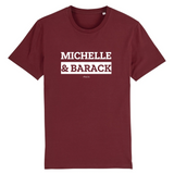 T-Shirt Premium - Michelle & Barack - Coton Bio - 12 Coloris - Mythique - Cadeau Personnalisable - Cadeaux-Positifs.com -XS-Bordeaux-