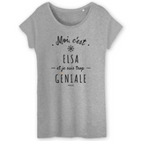 T-Shirt - Elsa est trop Géniale - Coton Bio - Cadeau Original - Cadeau Personnalisable - Cadeaux-Positifs.com -XS-Gris-
