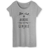 T-Shirt - Aurore est trop Géniale - Coton Bio - Cadeau Original - Cadeau Personnalisable - Cadeaux-Positifs.com -XS-Gris-