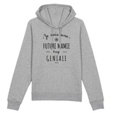 Sweat à Capuche - Une Future Mamie trop Géniale - Coton Bio - Cadeau Original - Cadeau Personnalisable - Cadeaux-Positifs.com -XS-Gris-