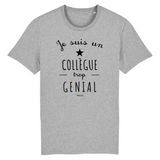 T-Shirt - Un Collègue trop Génial - Coton Bio - Cadeau Original - Cadeau Personnalisable - Cadeaux-Positifs.com -XS-Gris-