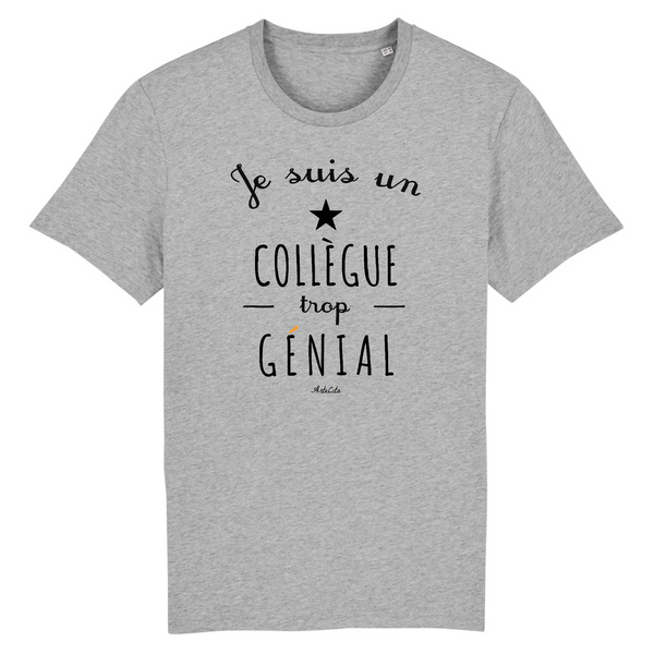 T-Shirt - Un Collègue trop Génial - Coton Bio - Cadeau Original - Cadeau Personnalisable - Cadeaux-Positifs.com -XS-Gris-