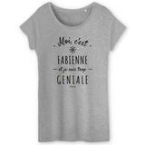 T-Shirt - Fabienne est trop Géniale - Coton Bio - Cadeau Original - Cadeau Personnalisable - Cadeaux-Positifs.com -XS-Gris-