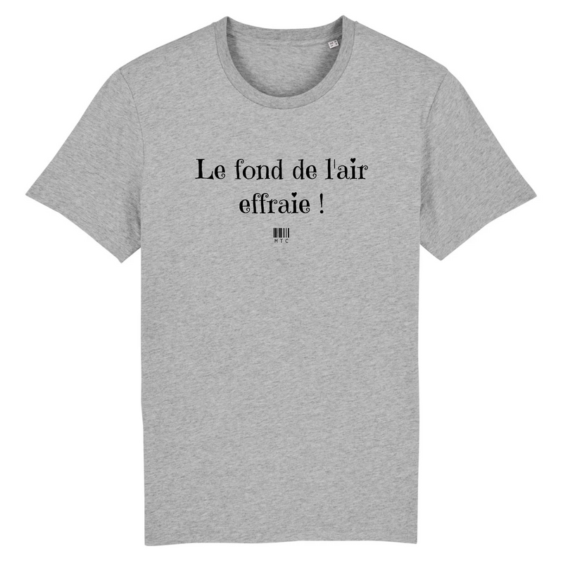 Cadeau anniversaire : T-Shirt - Le fond de l'air effraie - Unisexe - Coton Bio - Cadeau Original - Cadeau Personnalisable - Cadeaux-Positifs.com -XS-Gris-