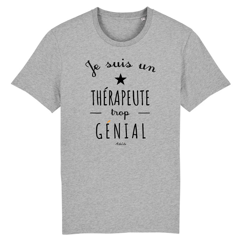 Cadeau anniversaire : T-Shirt - Un Thérapeute trop Génial - Coton Bio - Cadeau Original - Cadeau Personnalisable - Cadeaux-Positifs.com -XS-Gris-