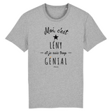T-Shirt - Lény est trop Génial - Coton Bio - Cadeau Original - Cadeau Personnalisable - Cadeaux-Positifs.com -XS-Gris-