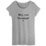 T-Shirt - Moi c'est Véronique - Coton Bio - Cadeau Original - Cadeau Personnalisable - Cadeaux-Positifs.com -XS-Gris-